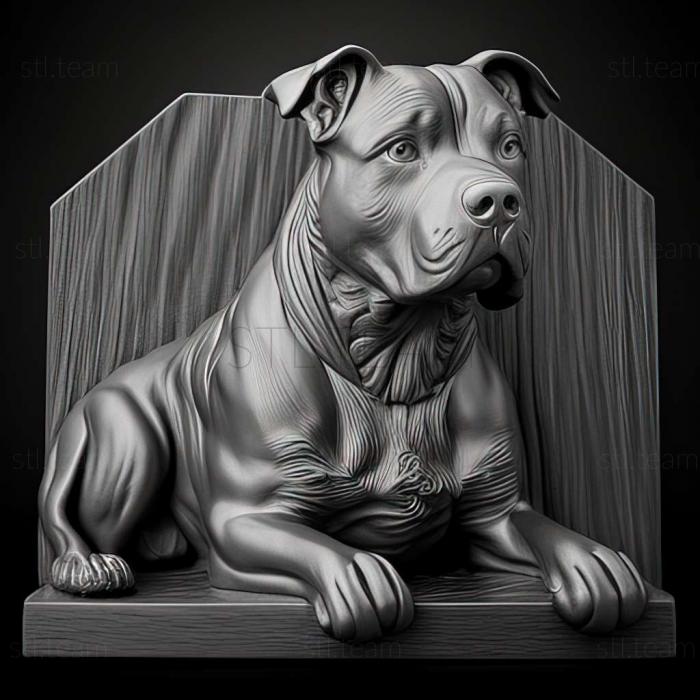 3D модель Американський стаффордширський терєр собака (STL)